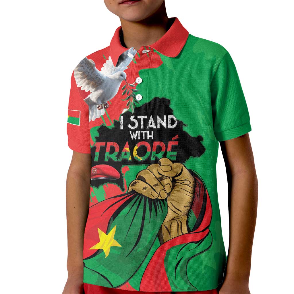 Traore Burkina Faso Kid Polo Shirt I Stand With Traore