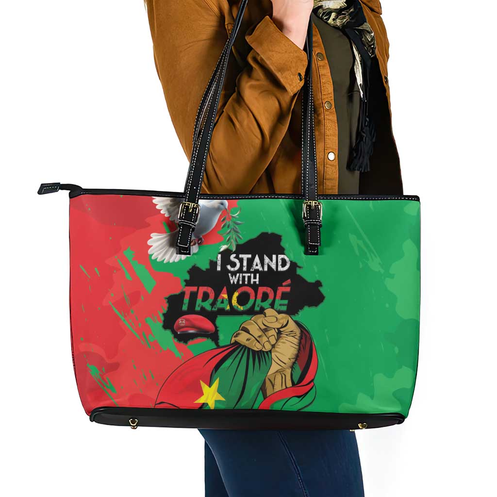 Traore Burkina Faso Leather Tote Bag I Stand With Traore