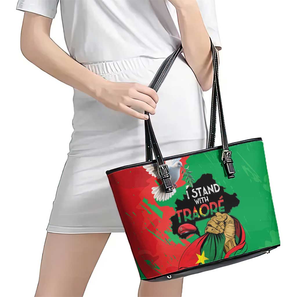 Traore Burkina Faso Leather Tote Bag I Stand With Traore