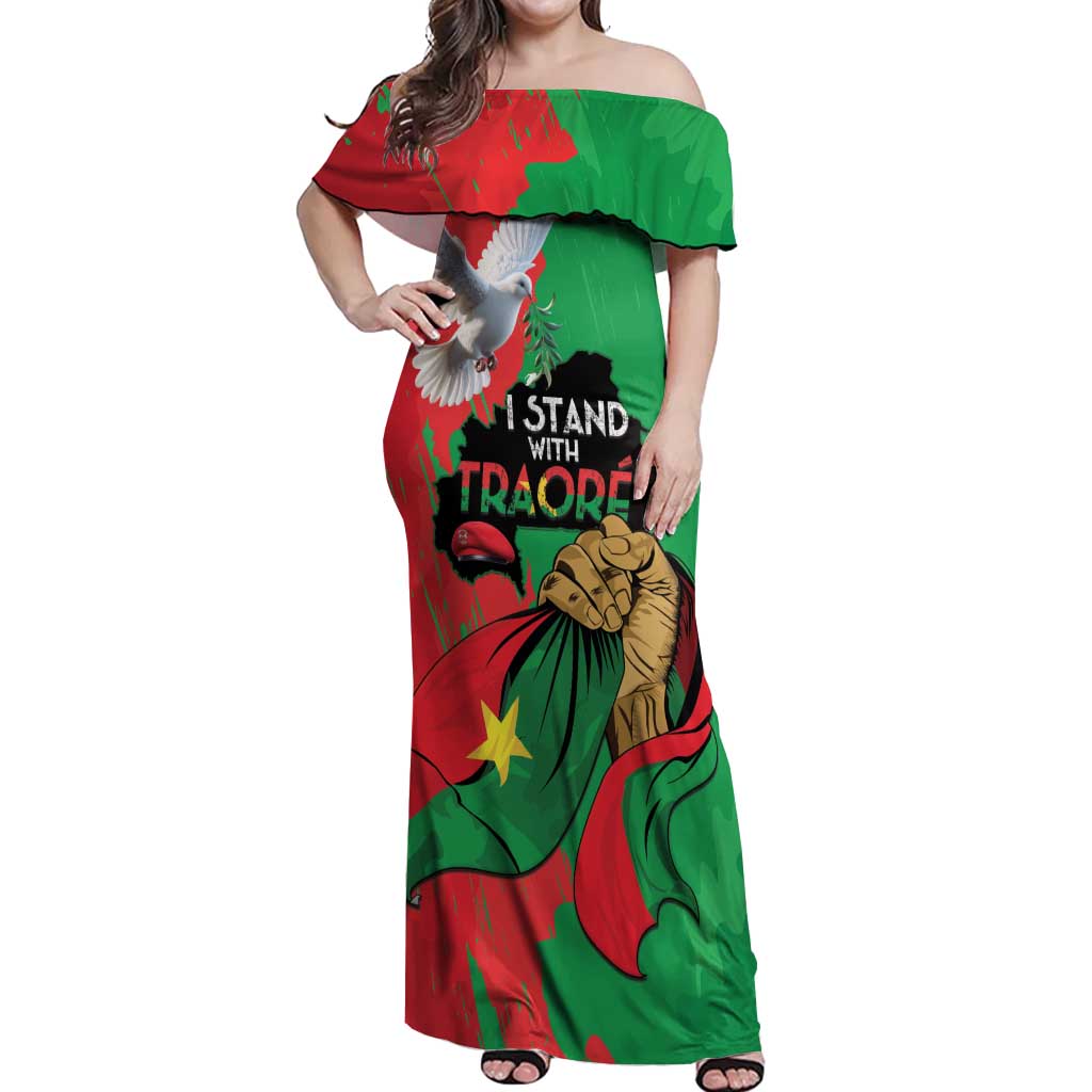 Traore Burkina Faso Off Shoulder Maxi Dress I Stand With Traore