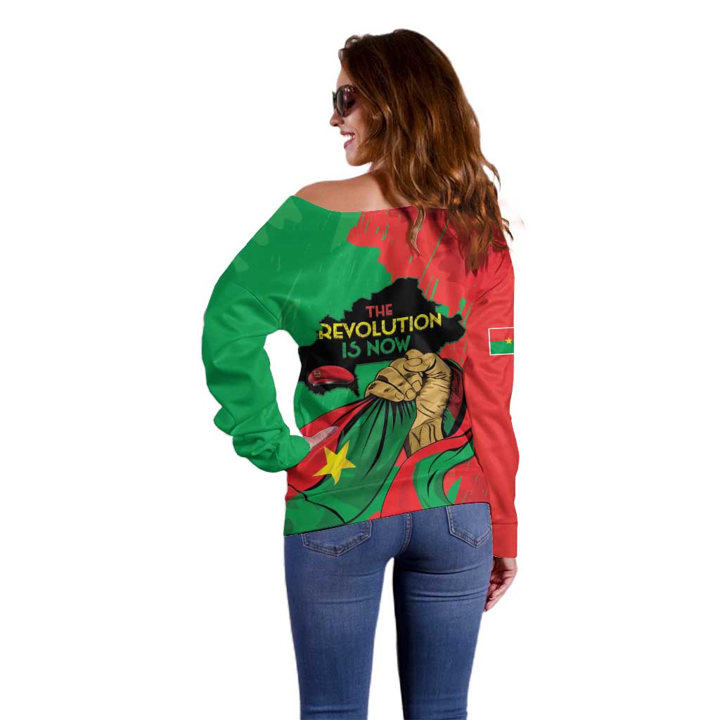 Traore Burkina Faso Off Shoulder Sweater I Stand With Traore