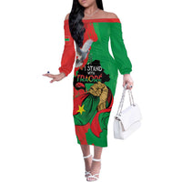 Traore Burkina Faso Off The Shoulder Long Sleeve Dress I Stand With Traore