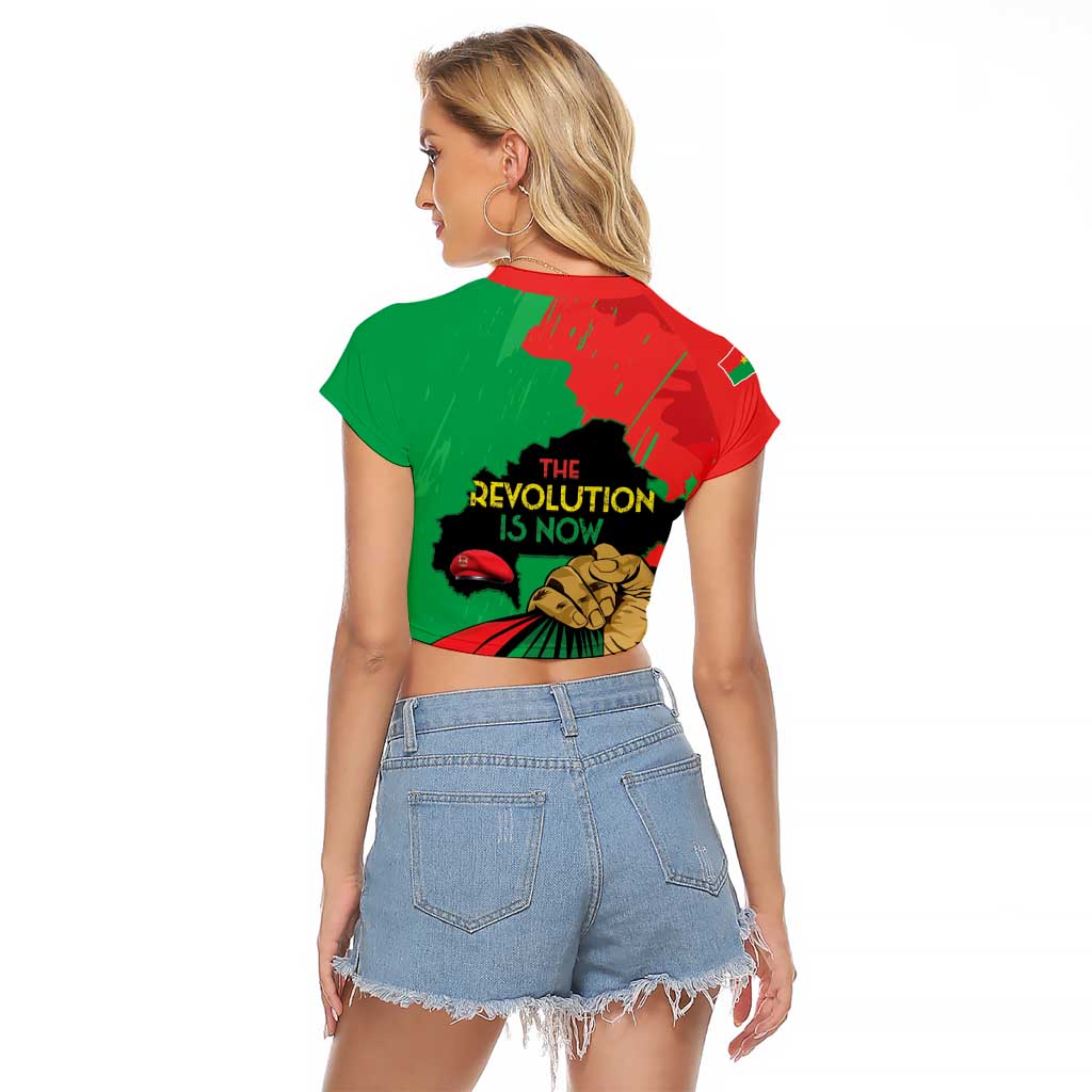 Traore Burkina Faso Raglan Cropped T Shirt I Stand With Traore