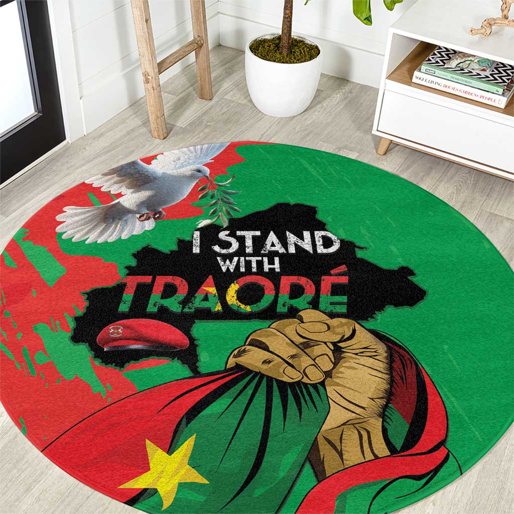 Traore Burkina Faso Round Carpet I Stand With Traore