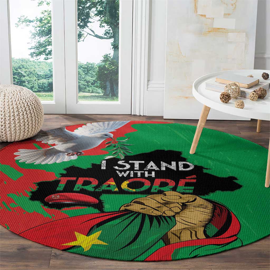 Traore Burkina Faso Round Carpet I Stand With Traore