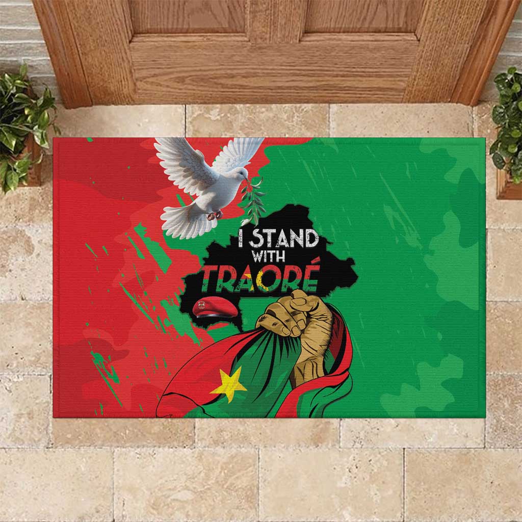 Traore Burkina Faso Rubber Doormat I Stand With Traore