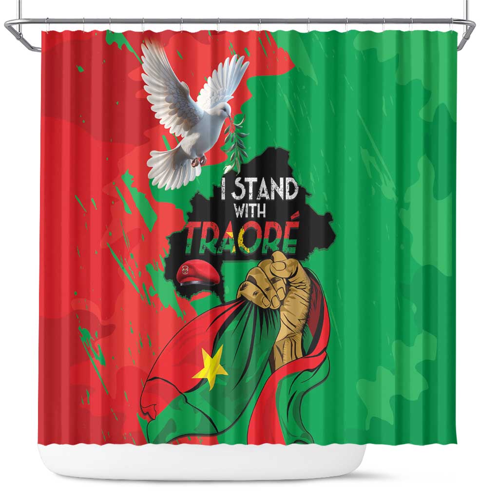 Traore Burkina Faso Shower Curtain I Stand With Traore