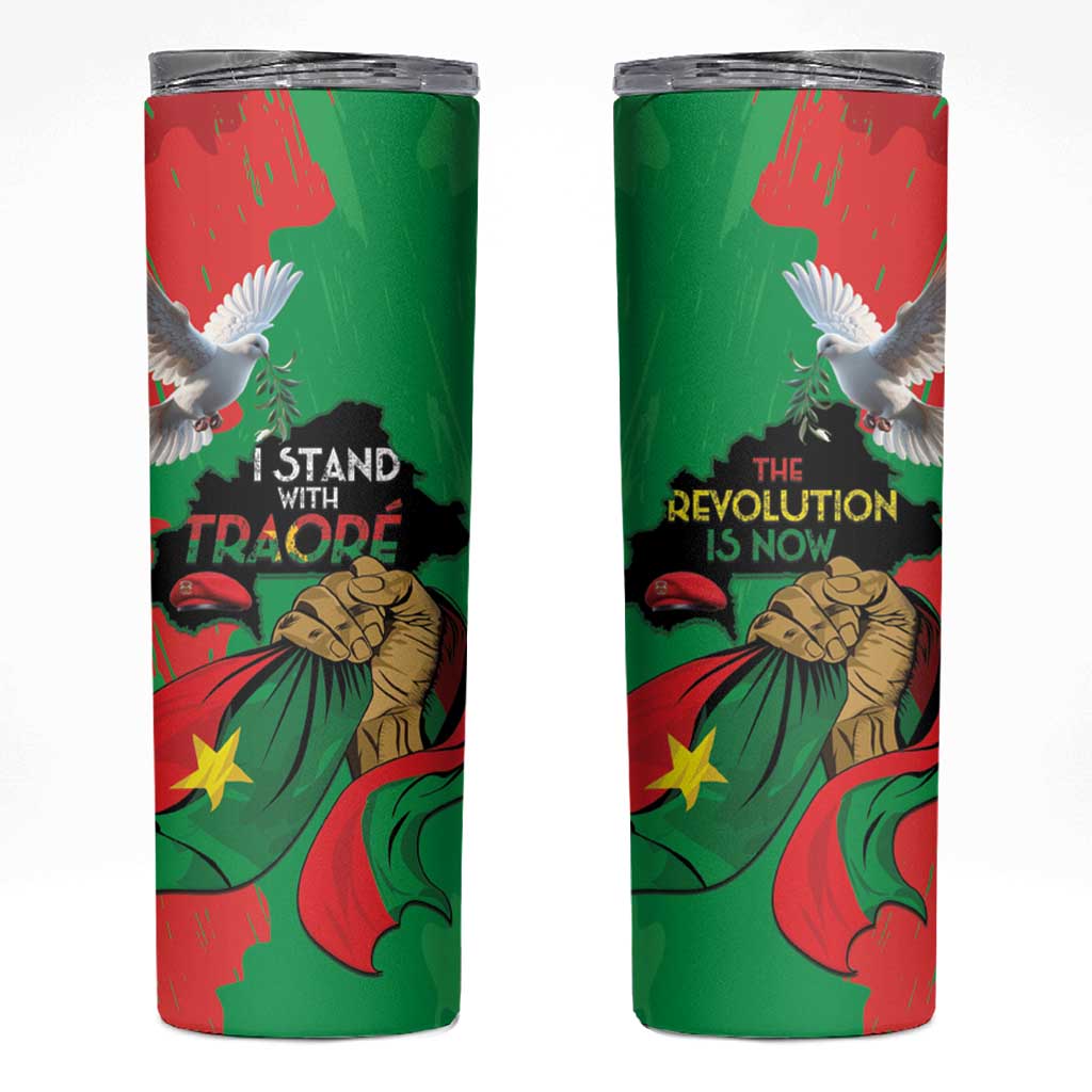 Traore Burkina Faso Skinny Tumbler I Stand With Traore