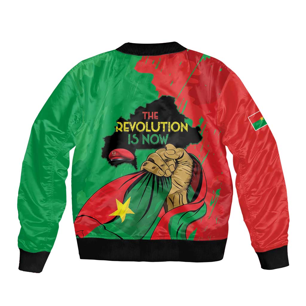Traore Burkina Faso Sleeve Zip Bomber Jacket I Stand With Traore