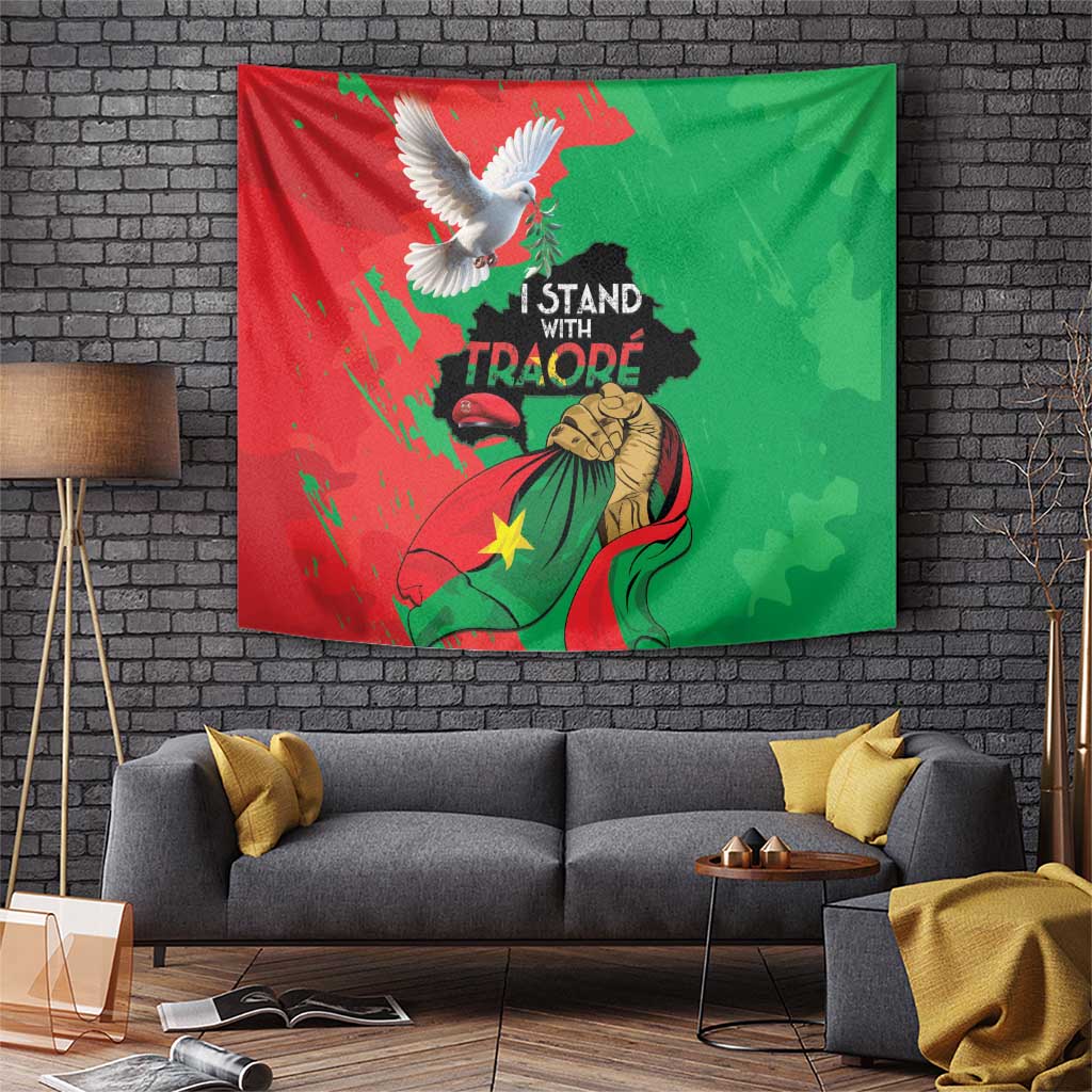 Traore Burkina Faso Tapestry I Stand With Traore