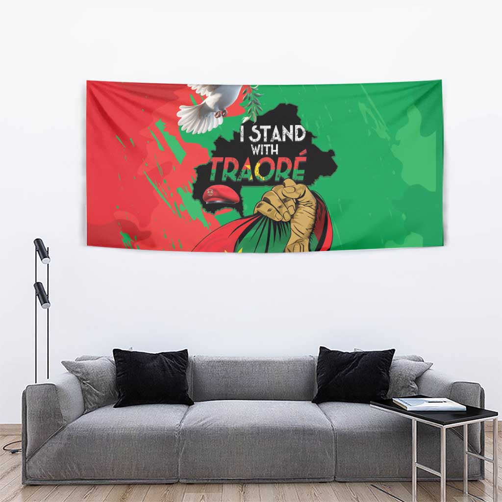 Traore Burkina Faso Tapestry I Stand With Traore