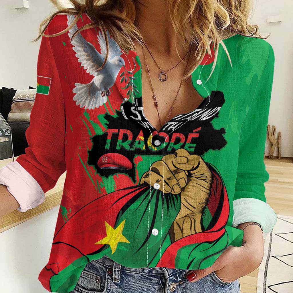 Traore Burkina Faso Women Casual Shirt I Stand With Traore