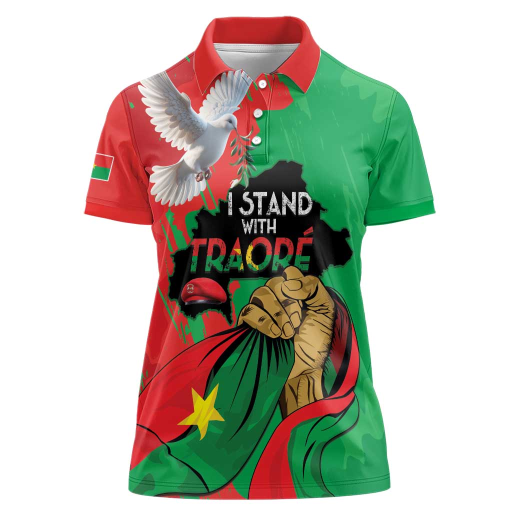 Traore Burkina Faso Women Polo Shirt I Stand With Traore