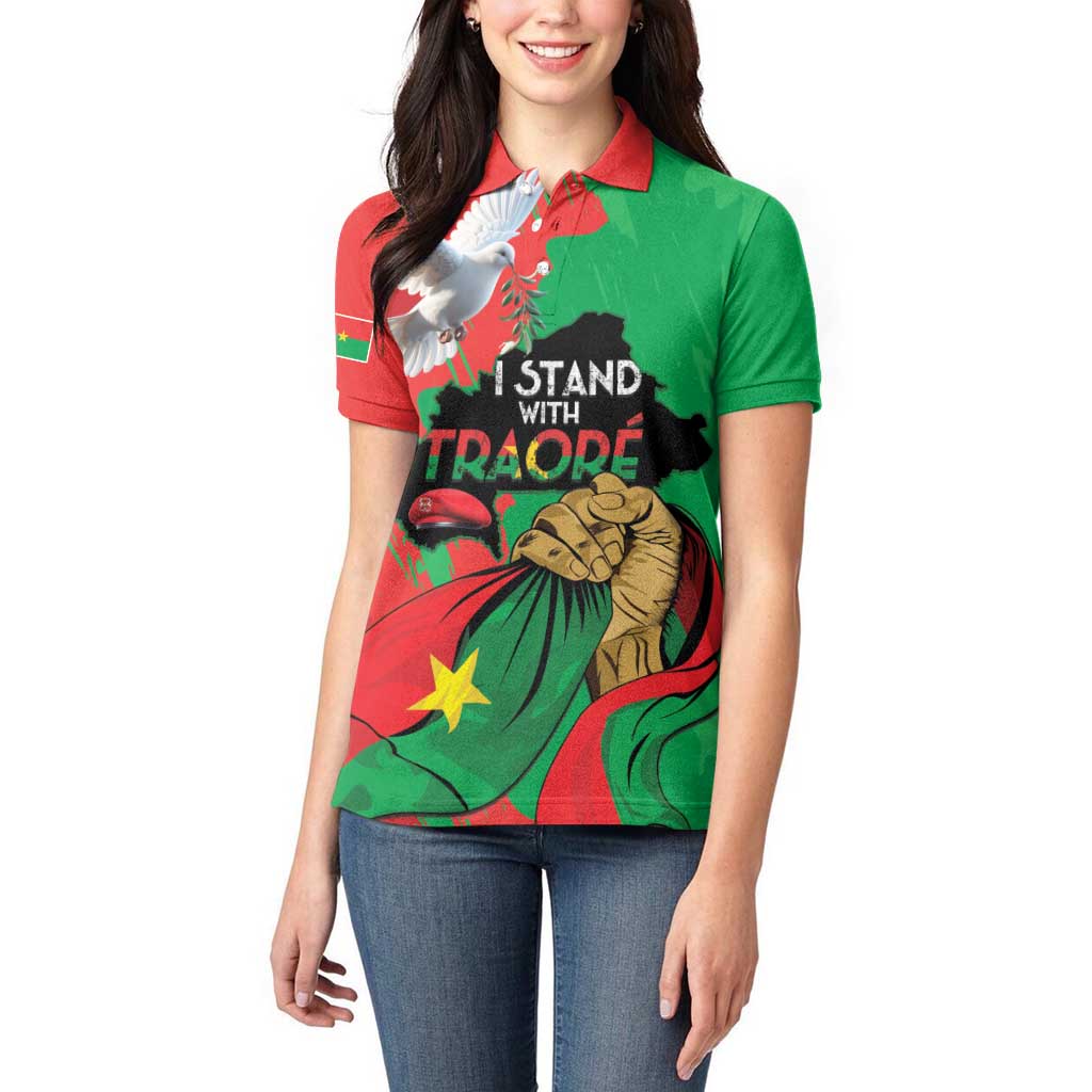 Traore Burkina Faso Women Polo Shirt I Stand With Traore