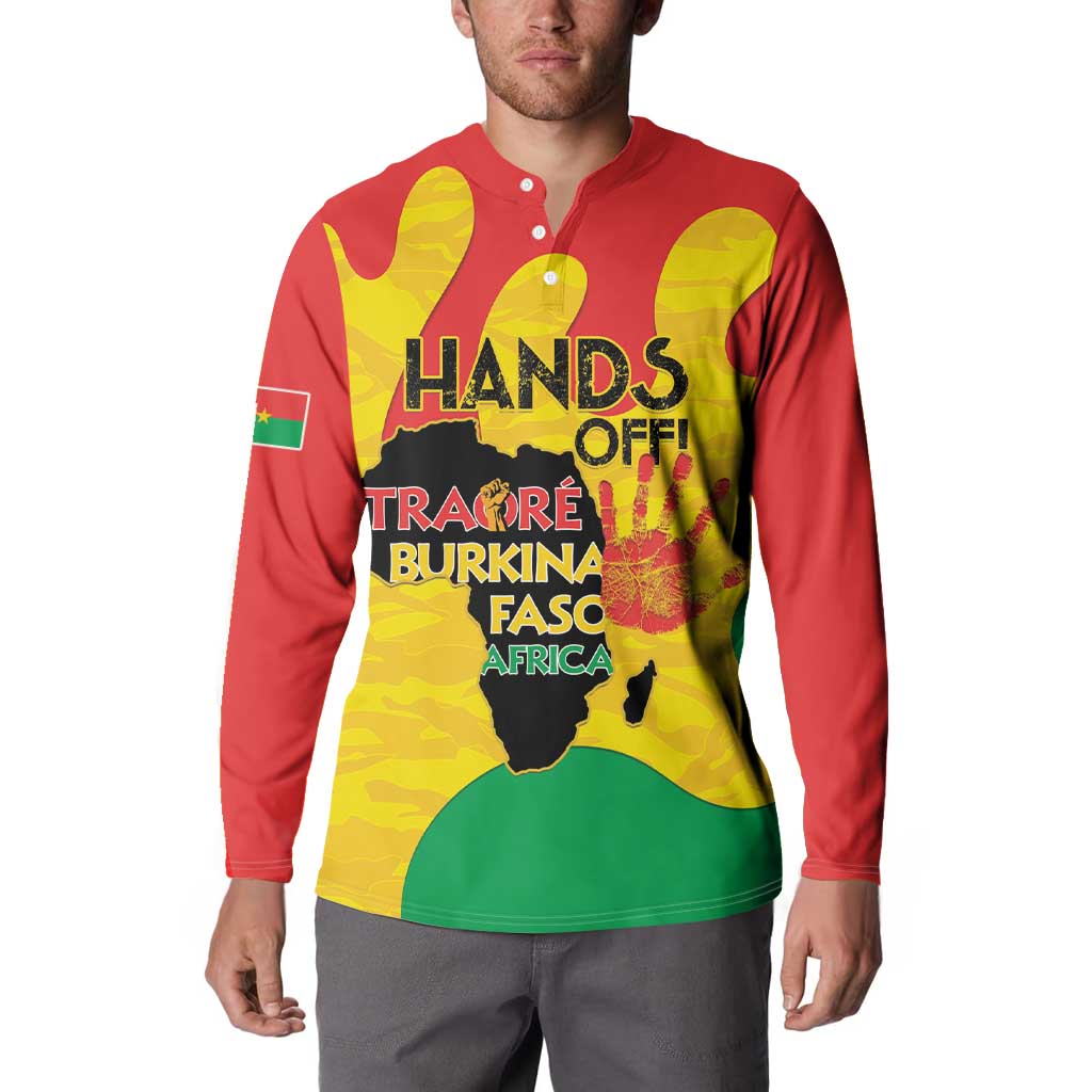 Hands Off Traore Burkina Faso Africa Button Sweatshirt