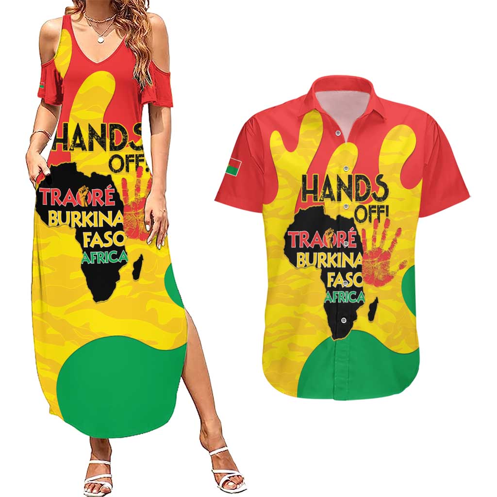 Hands Off Traore Burkina Faso Africa Couples Matching Summer Maxi Dress and Hawaiian Shirt