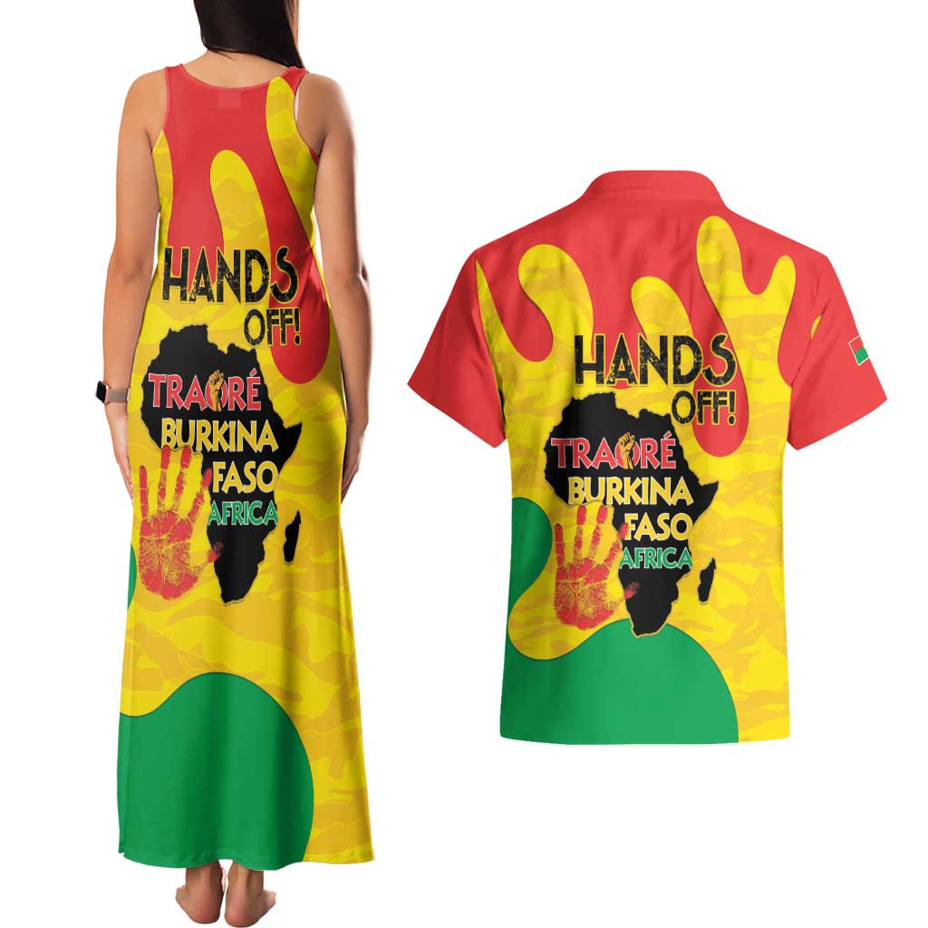 Hands Off Traore Burkina Faso Africa Couples Matching Tank Maxi Dress and Hawaiian Shirt