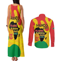 Hands Off Traore Burkina Faso Africa Couples Matching Tank Maxi Dress and Long Sleeve Button Shirt
