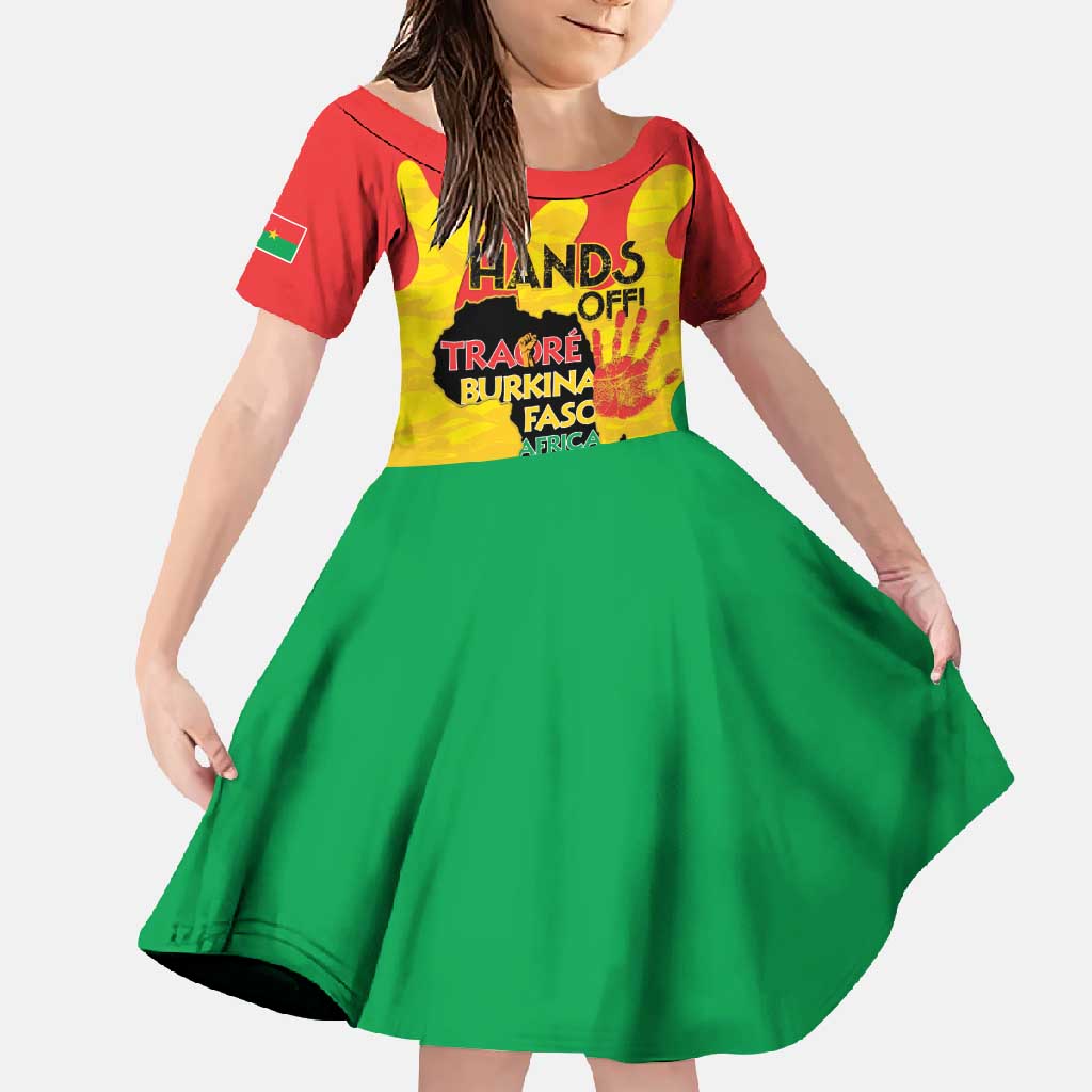 Hands Off Traore Burkina Faso Africa Family Matching Long Sleeve Bodycon Dress and Hawaiian Shirt