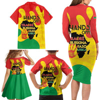 Hands Off Traore Burkina Faso Africa Family Matching Long Sleeve Bodycon Dress and Hawaiian Shirt
