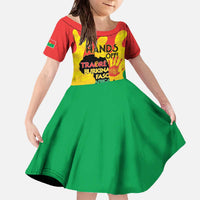 Hands Off Traore Burkina Faso Africa Family Matching Off The Shoulder Long Sleeve Dress and Hawaiian Shirt