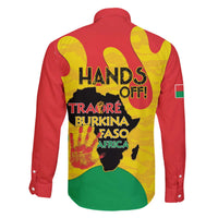Hands Off Traore Burkina Faso Africa Family Matching Off The Shoulder Long Sleeve Dress and Hawaiian Shirt
