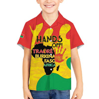 Hands Off Traore Burkina Faso Africa Family Matching Off The Shoulder Long Sleeve Dress and Hawaiian Shirt