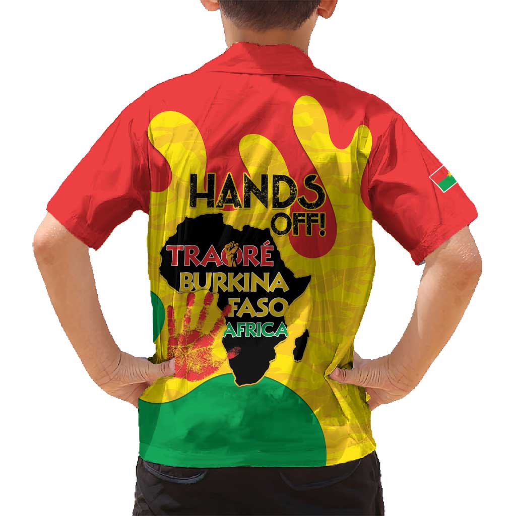 Hands Off Traore Burkina Faso Africa Family Matching Off Shoulder Maxi Dress and Hawaiian Shirt