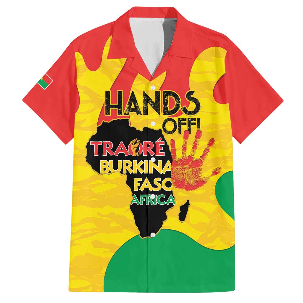 Hands Off Traore Burkina Faso Africa Family Matching Off Shoulder Maxi Dress and Hawaiian Shirt