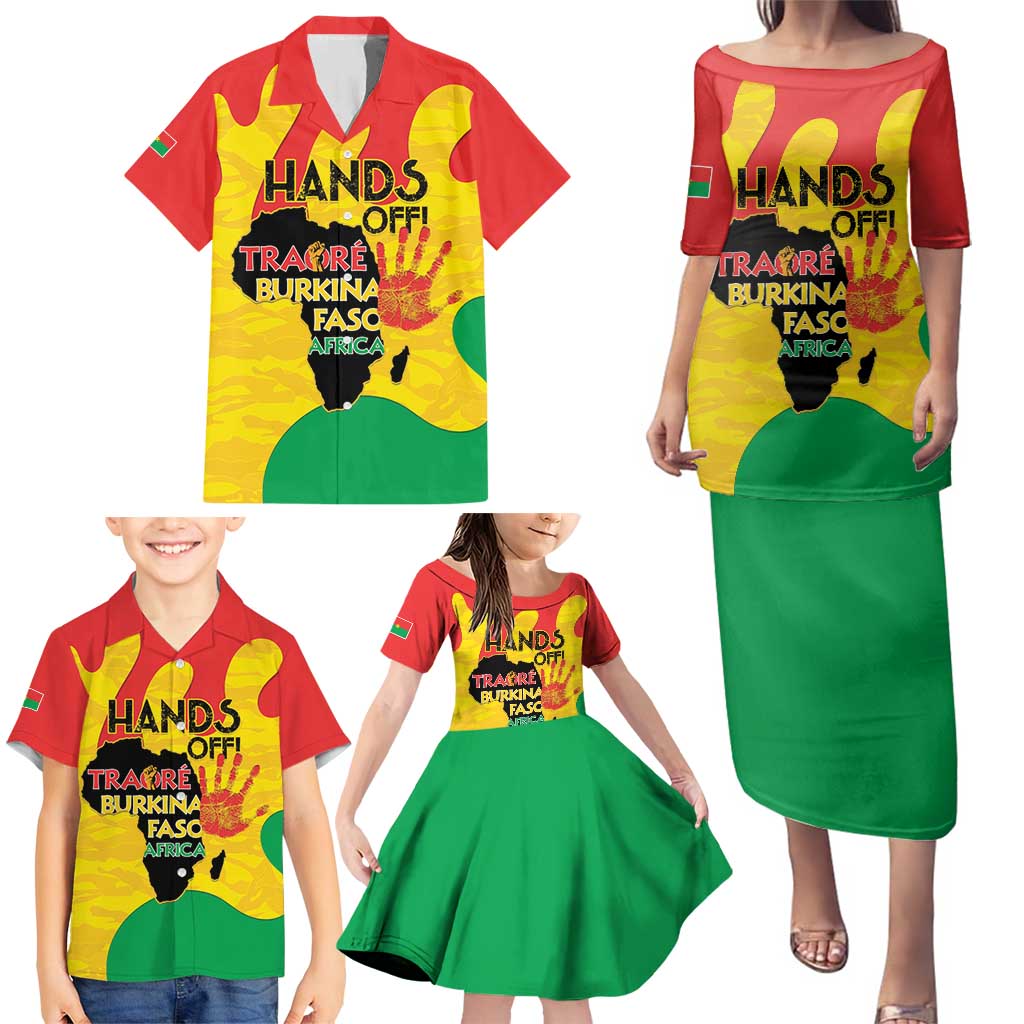 Hands Off Traore Burkina Faso Africa Family Matching Puletasi and Hawaiian Shirt