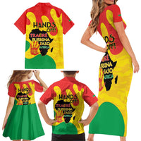 Hands Off Traore Burkina Faso Africa Family Matching Short Sleeve Bodycon Dress and Hawaiian Shirt