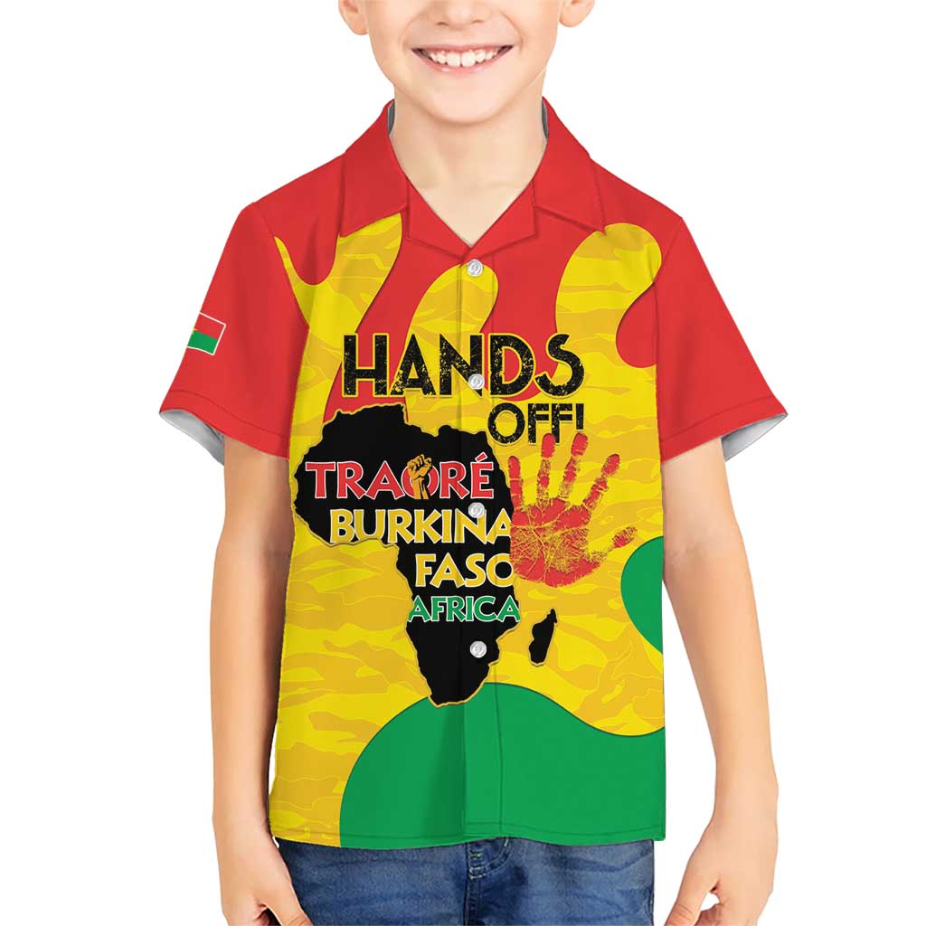 Hands Off Traore Burkina Faso Africa Family Matching Short Sleeve Bodycon Dress and Hawaiian Shirt