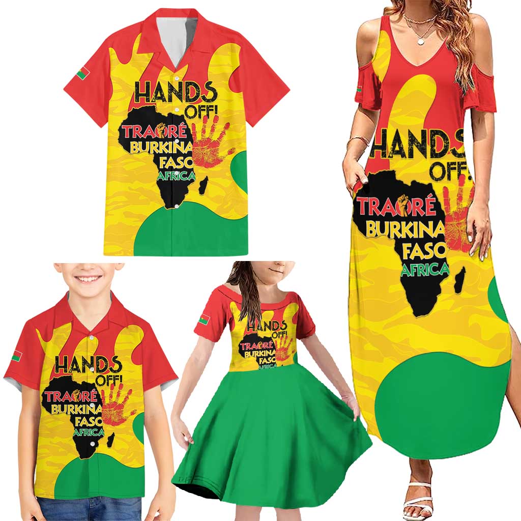 Hands Off Traore Burkina Faso Africa Family Matching Summer Maxi Dress and Hawaiian Shirt