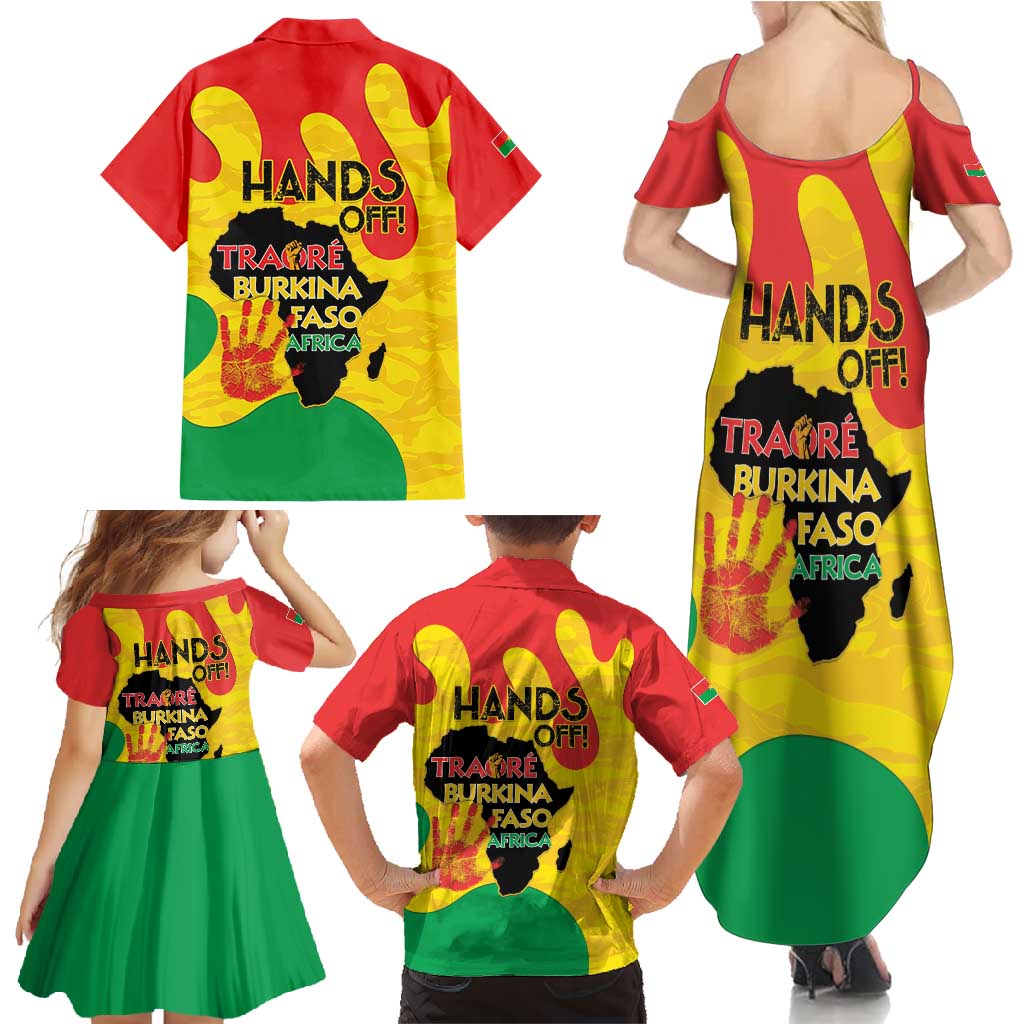 Hands Off Traore Burkina Faso Africa Family Matching Summer Maxi Dress and Hawaiian Shirt