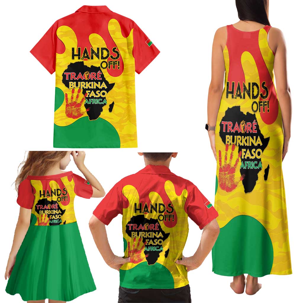 Hands Off Traore Burkina Faso Africa Family Matching Tank Maxi Dress and Hawaiian Shirt