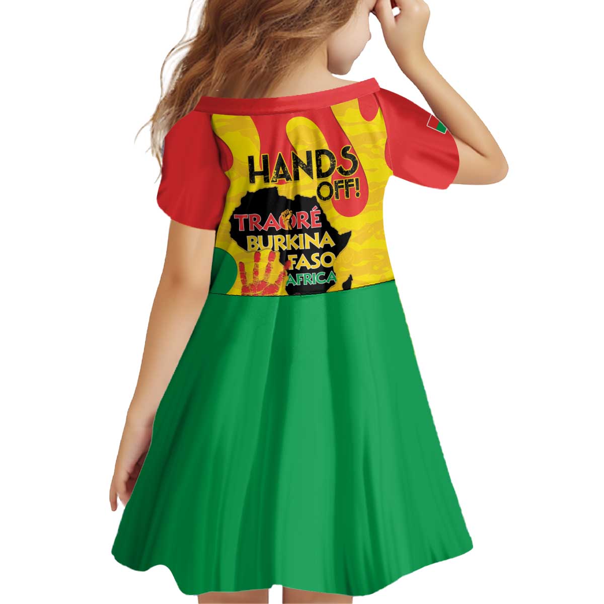 Hands Off Traore Burkina Faso Africa Kid Short Sleeve Dress