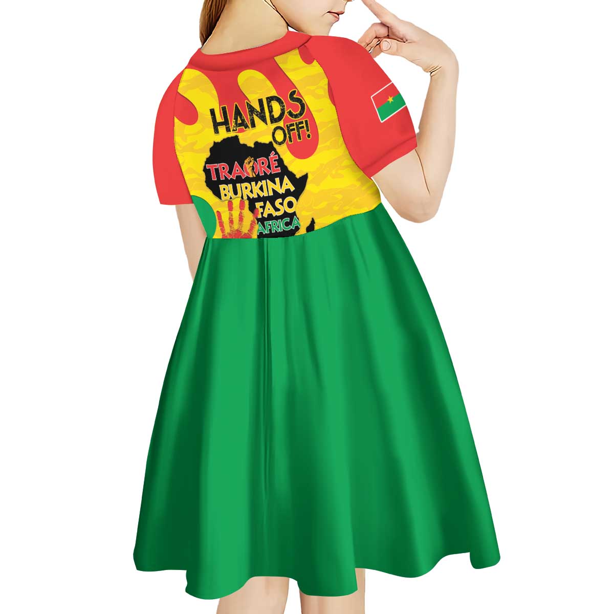 Hands Off Traore Burkina Faso Africa Kid Short Sleeve Dress