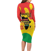 Hands Off Traore Burkina Faso Africa Long Sleeve Bodycon Dress