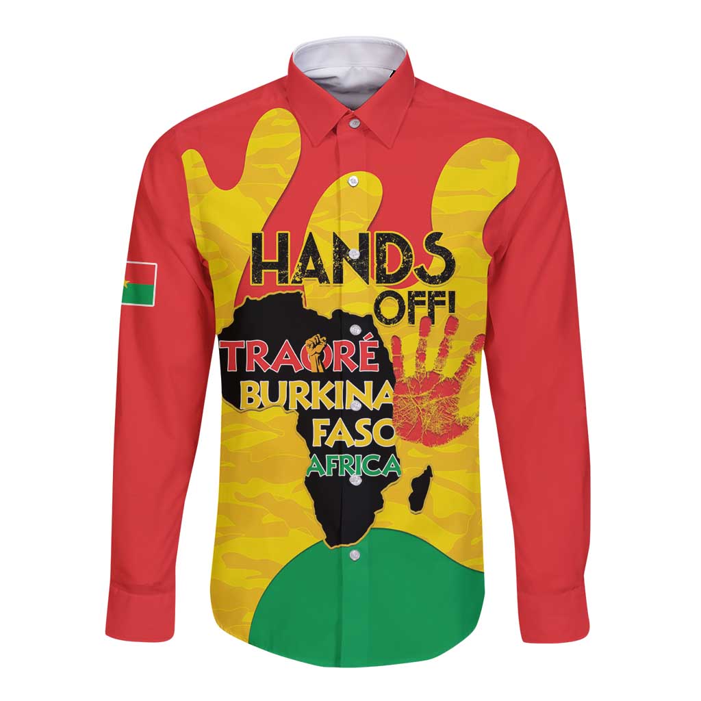 Hands Off Traore Burkina Faso Africa Long Sleeve Button Shirt