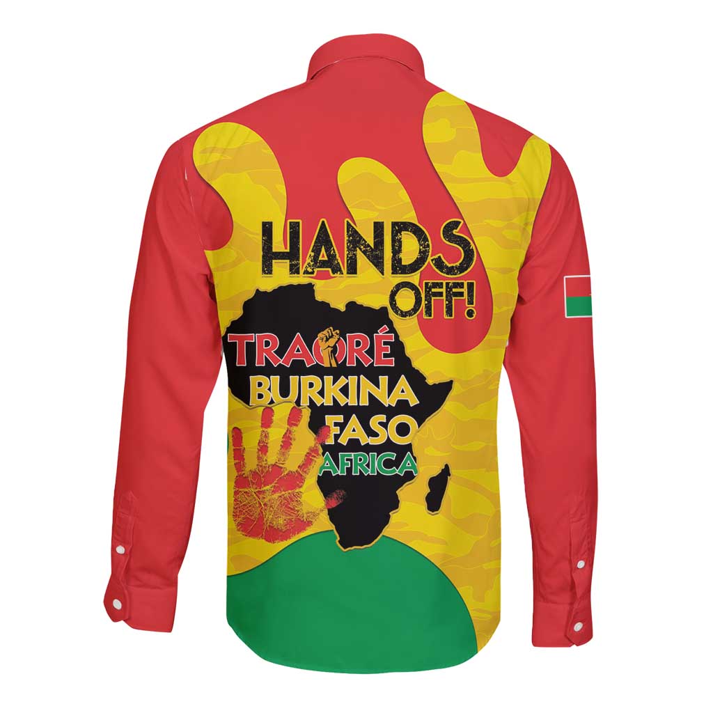 Hands Off Traore Burkina Faso Africa Long Sleeve Button Shirt