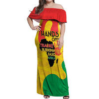 Hands Off Traore Burkina Faso Africa Off Shoulder Maxi Dress
