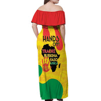 Hands Off Traore Burkina Faso Africa Off Shoulder Maxi Dress