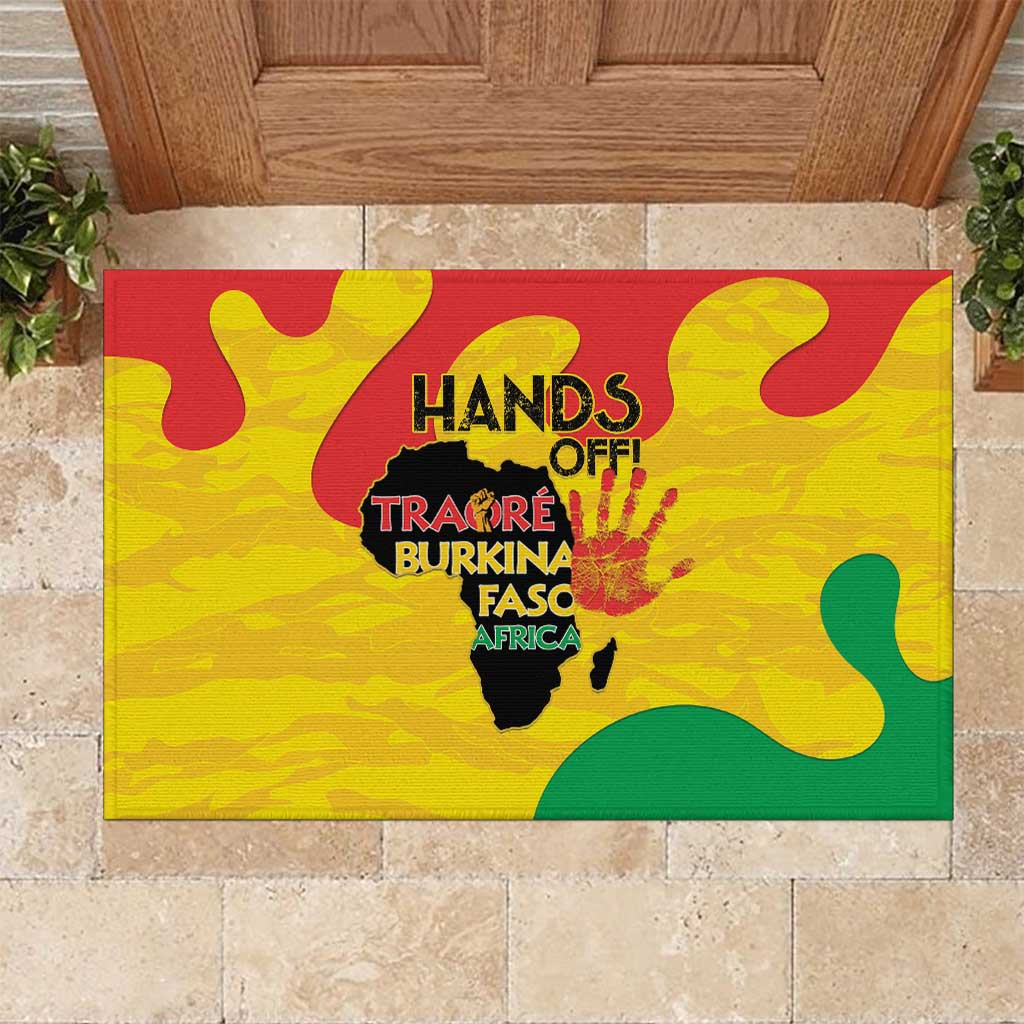 Hands Off Traore Burkina Faso Africa Rubber Doormat