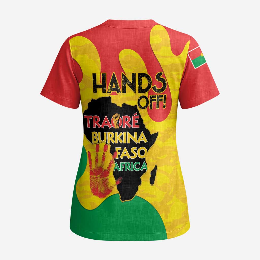 Hands Off Traore Burkina Faso Africa Scrub Top - Wonder Print Shop