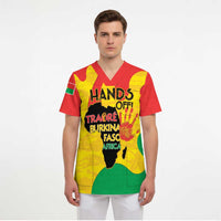 Hands Off Traore Burkina Faso Africa Scrub Top - Wonder Print Shop