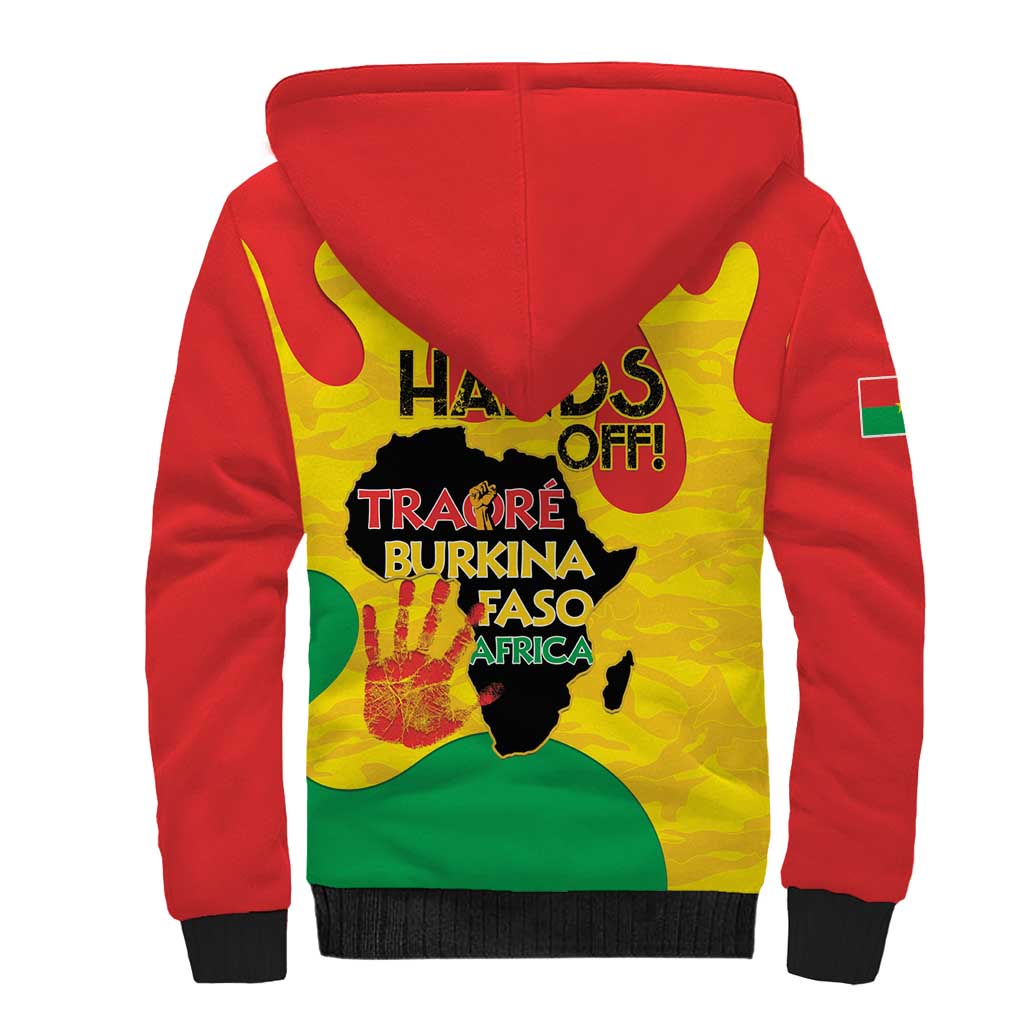 Hands Off Traore Burkina Faso Africa Sherpa Hoodie