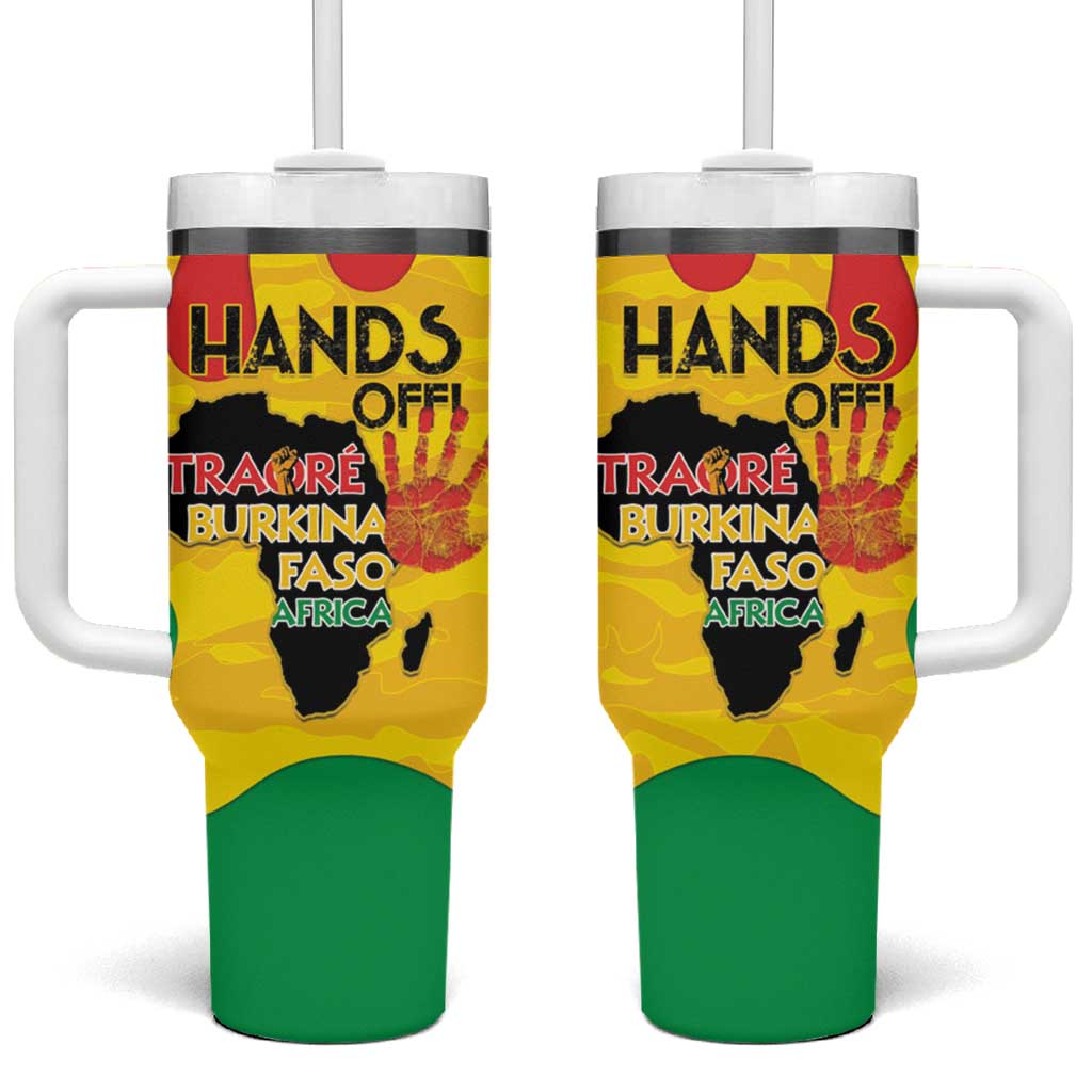 Hands Off Traore Burkina Faso Africa Tumbler With Handle