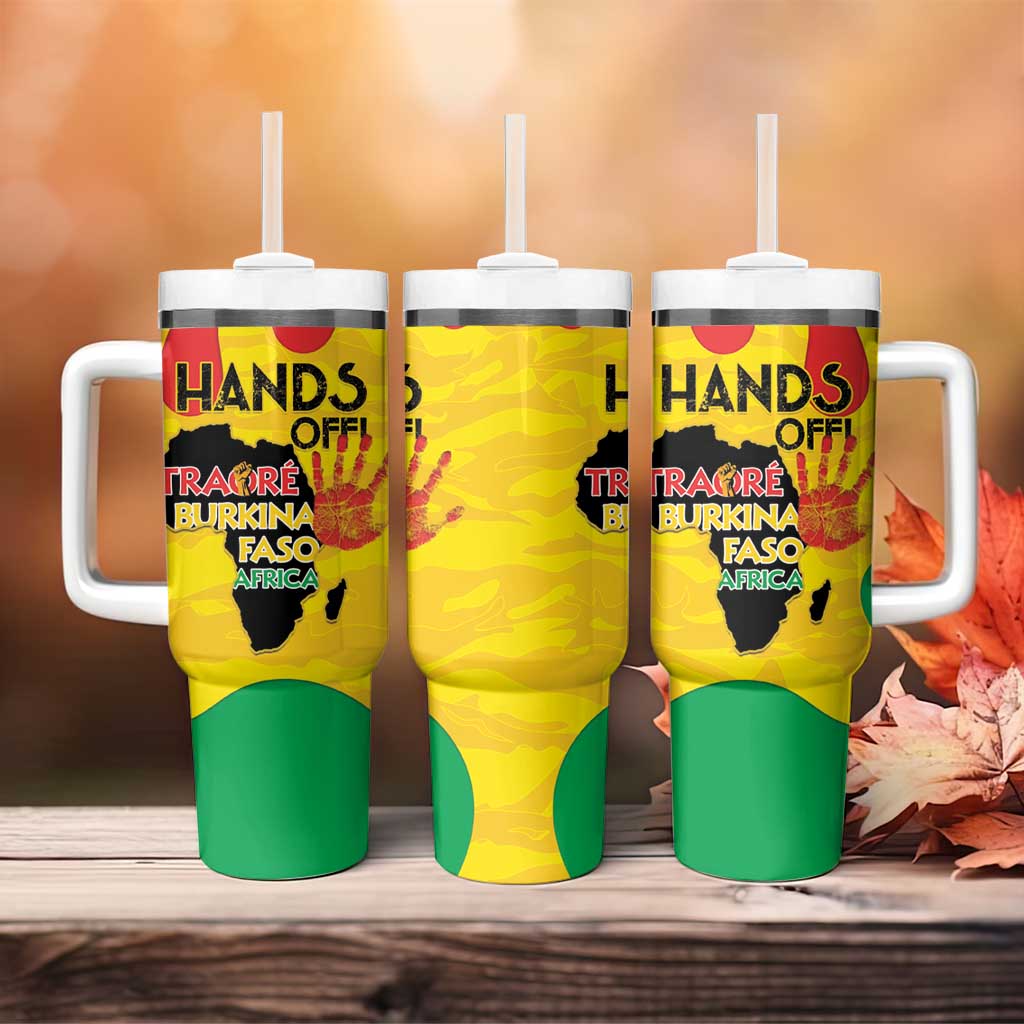 Hands Off Traore Burkina Faso Africa Tumbler With Handle