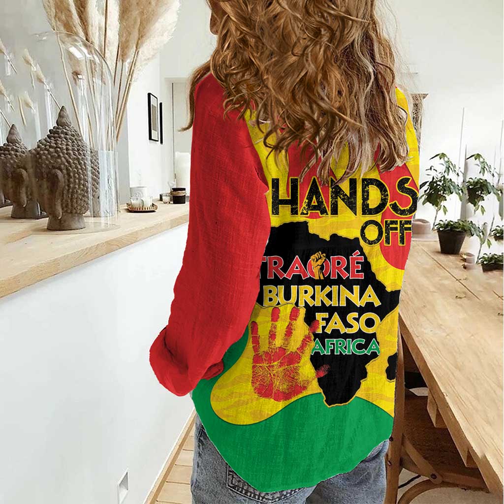 Hands Off Traore Burkina Faso Africa Women Casual Shirt