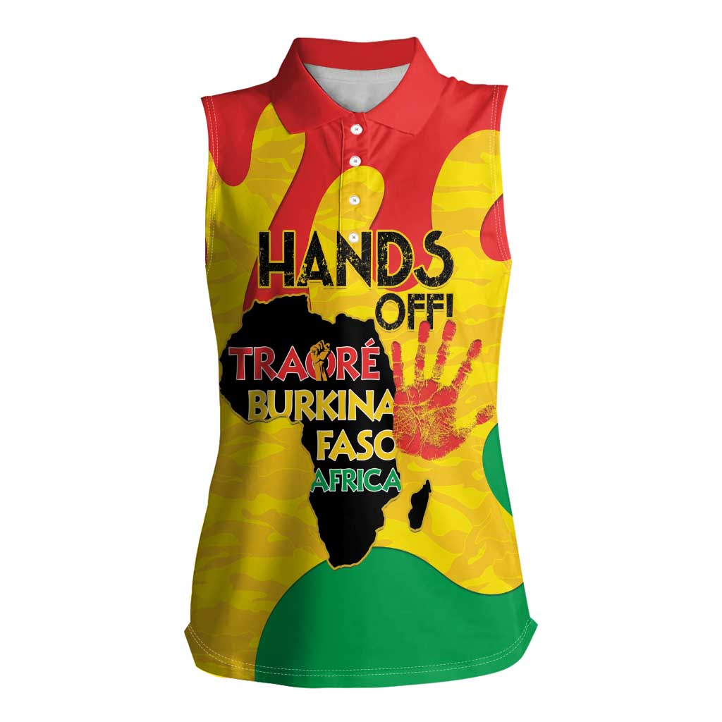 Hands Off Traore Burkina Faso Africa Women Sleeveless Polo Shirt